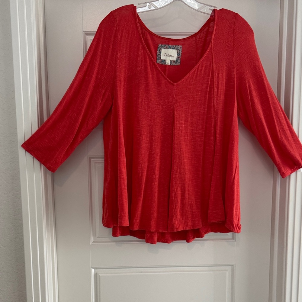 Anthropologie Vibrant Red Blouse